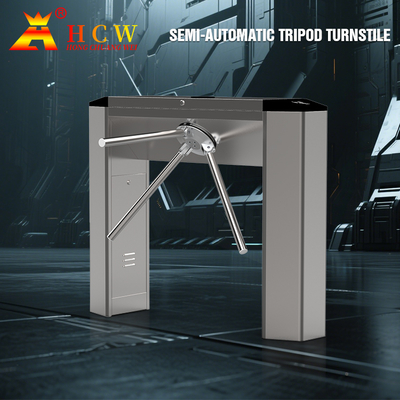 HCW 300-800mm Gate Length RFID Turnstile Gate Semi Automatic Pedestrian Security Gate