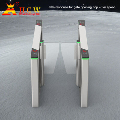 HCW Swing Barrier Turnstile Automatic Gate with 1600*120*980mm Chassis RS485/RS232 Interface and 130W Servo Motor
