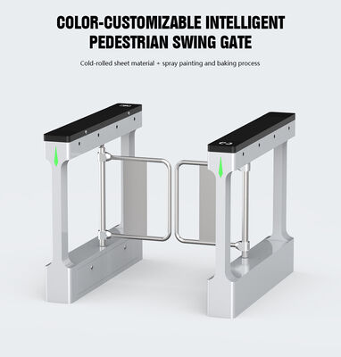 HCW Smart Swing Barrier Turnstile with Face Recognition RFID Card Reader and 4 Million Cycles Life