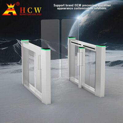 HCW Automatic Turnstile Gate with DC Brushless Motor 10mm Plexiglass Door Wings and 3-Million-Cycle Durability
