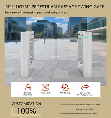 HCW 8 Pairs Infrared Detection Sensors Swing Barrier Turnstile Gate,Fast Speed 30-60 Person/Minute Pedestrian Access Control Turnsti,5 Million Times Life Span Swing Turnstile Gate
