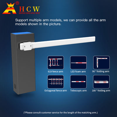 HCW Automatic LED Boom Barrier Gate 3-6m Arms For Vehicle Parking Traffic Control