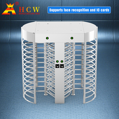 Double Magnetic Full Height Turnstile Gate Biometric Face Recognition RS485