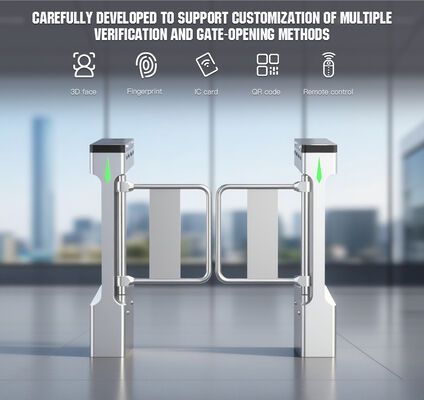 HCW Smart Biometric Swing Barrier Turnstile with 4 Million Cycle Lifespan and 25-30 People/Minute Throughput ISO 9001/CE Certified